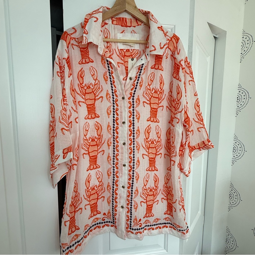 Anthropologie NWT 2 pc set Women’s L Sleepwear/Loungewear in cute Lobster Print - Picture 6 of 8
